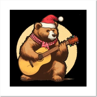 Oso navideño con guitarra 1 Posters and Art